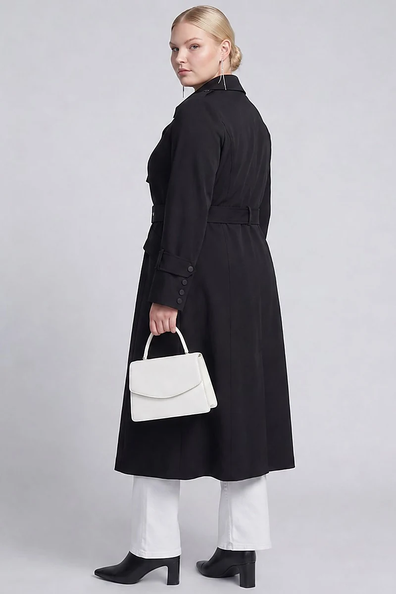 Belt Detail Trench Coat Black