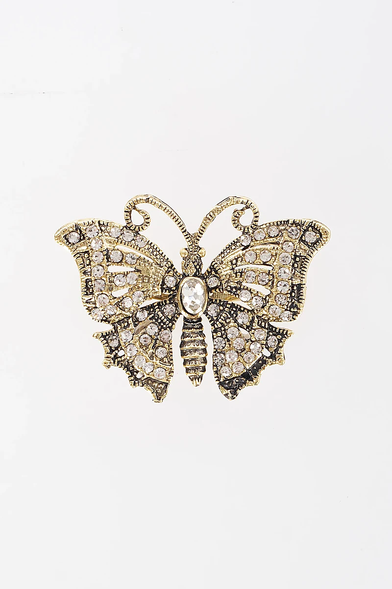 Vintage Butterfly Brooch Gold