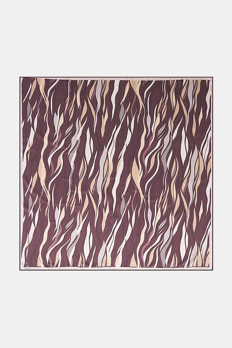 Wave Pattern Twill Scarf Espresso