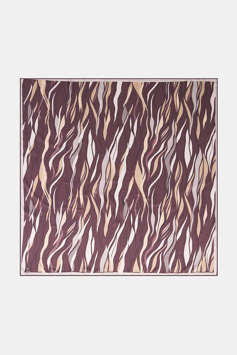 Wave Pattern Twill Scarf Espresso