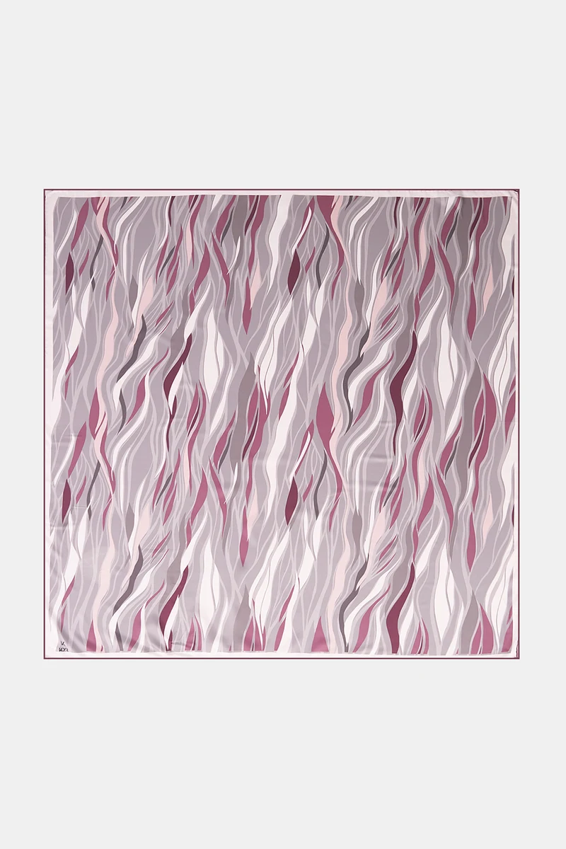 Wave Pattern Twill Scarf Dusty Rose