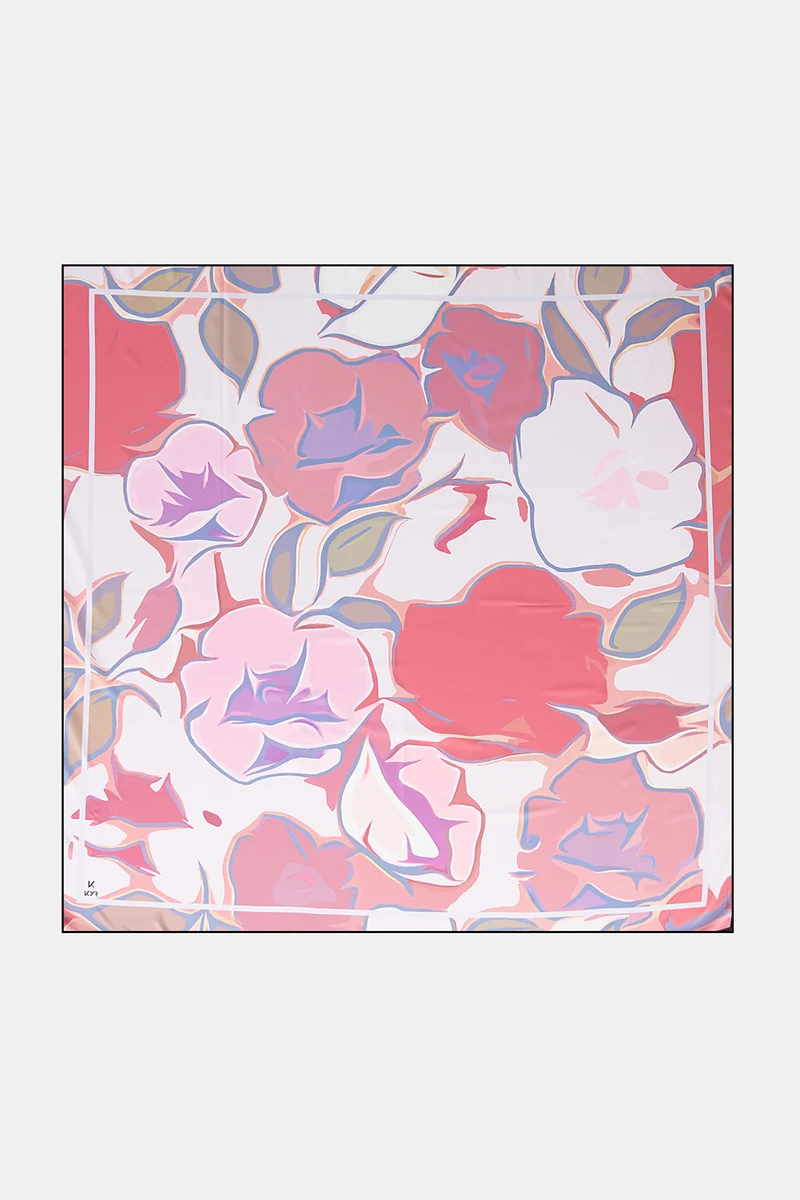 Floral Patterned Scarf Candy Pink