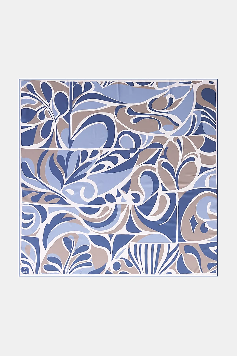 Botanical Patterned Scarf Indigo