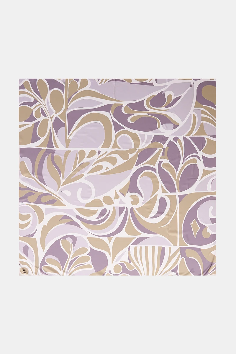 Botanical Patterned Scarf Grey