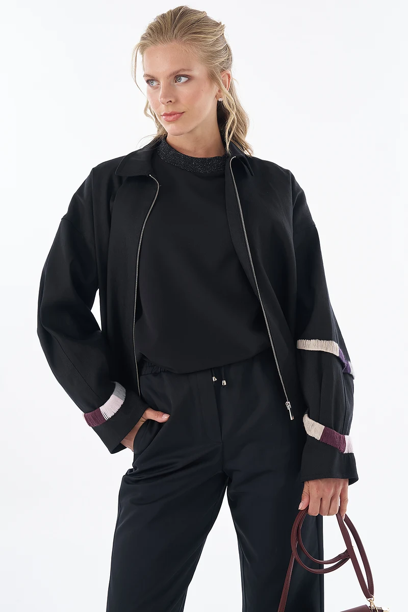 Relaxed-Fit Lyocell Jacket Black