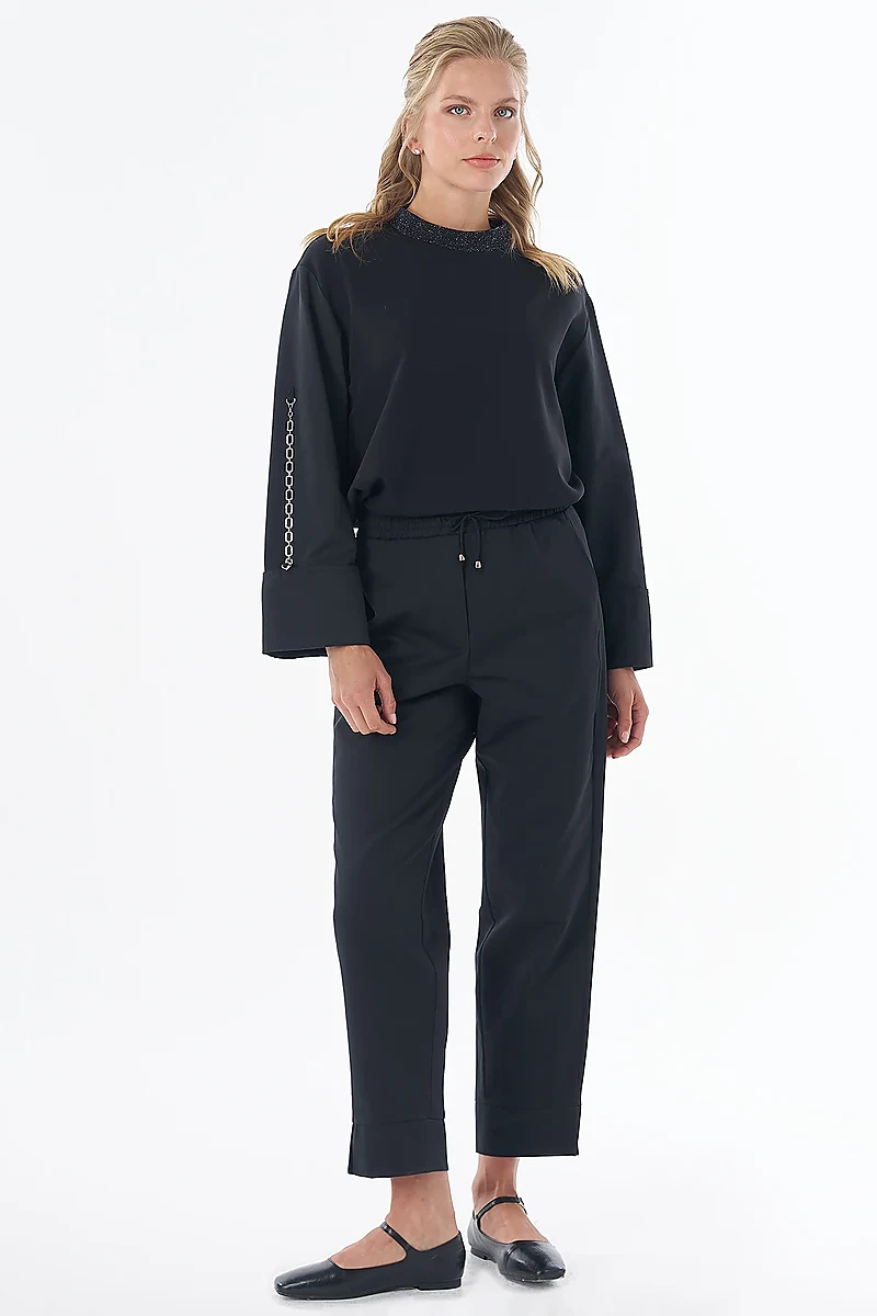 Relaxed-Fit Pants Black