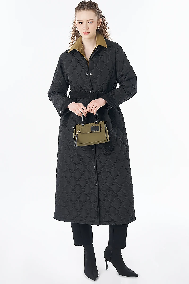 Yaka Detaylı Anorak Mont Siyah