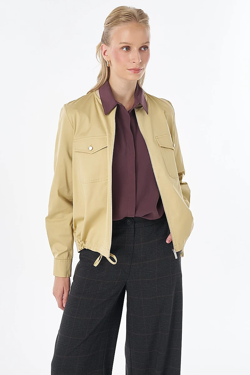 Pocket Detail Cotton Blouse Yellow