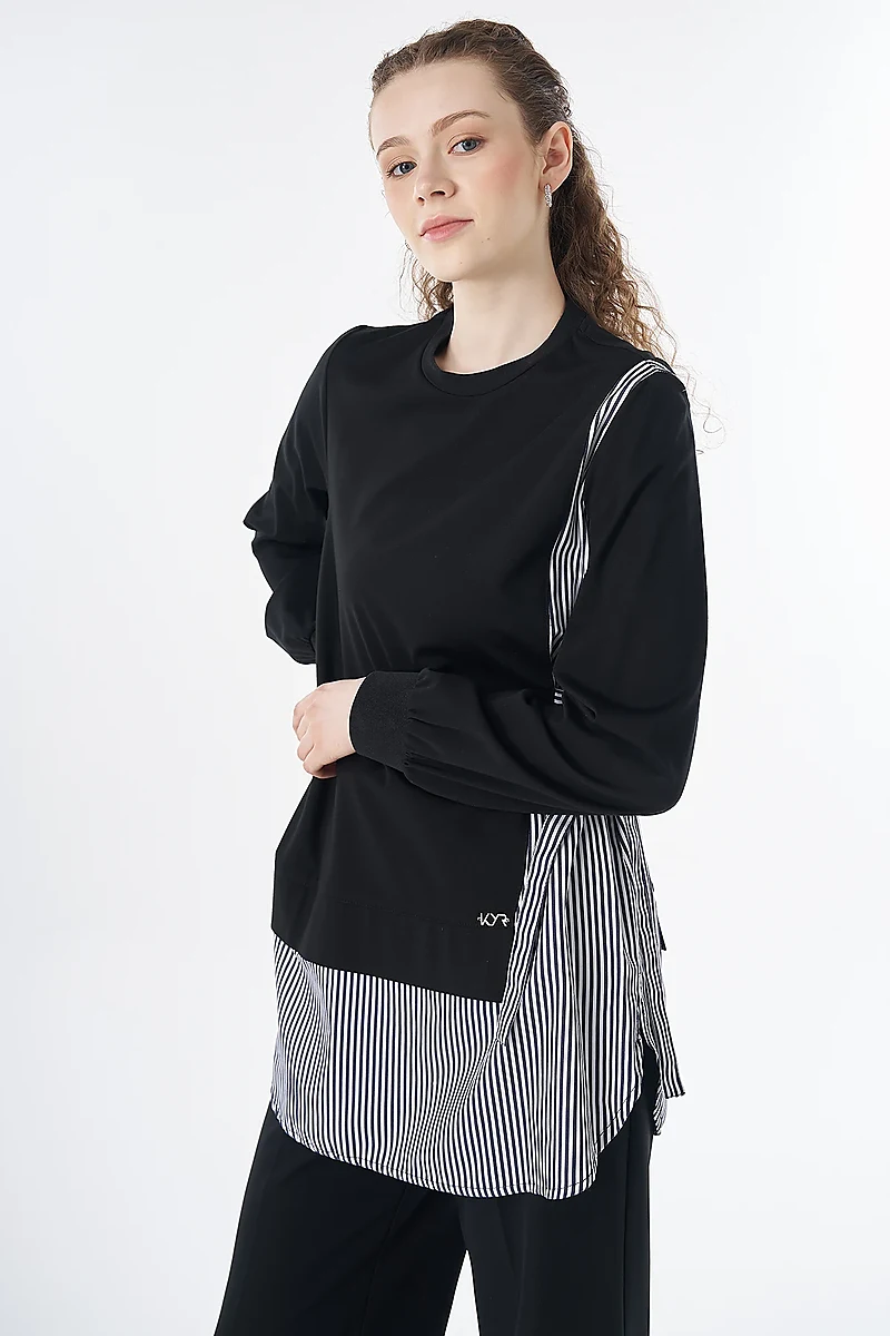 Drawstring Detail Sweatshirt Black