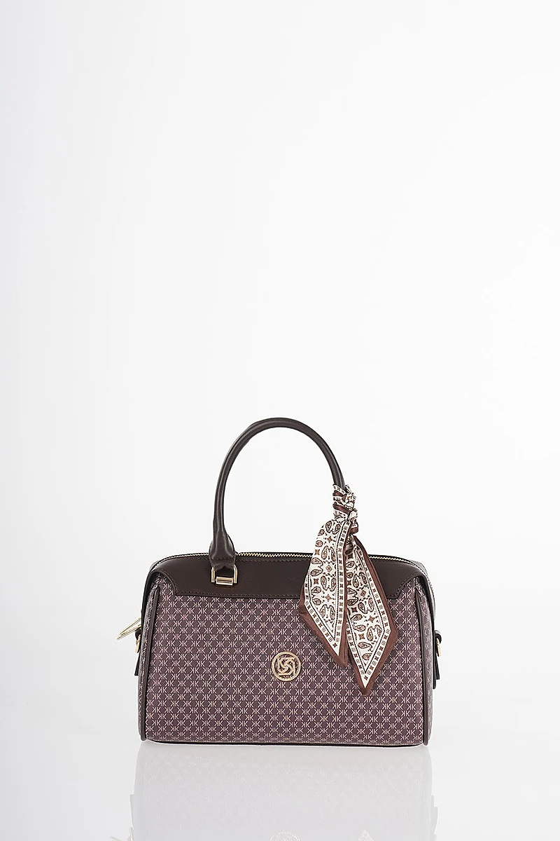 Monogram Desen El Çantası Kahve
