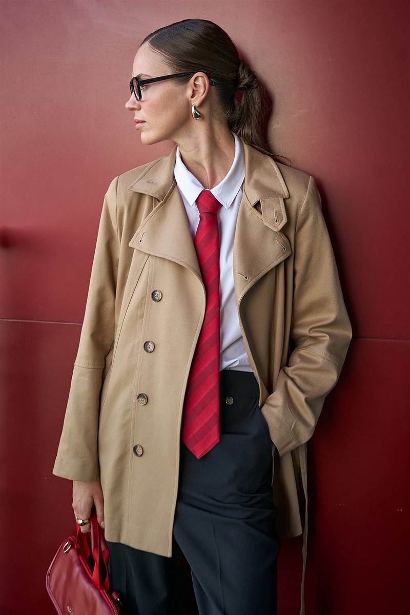 Asymmetrical Buttoned Jacket Beige