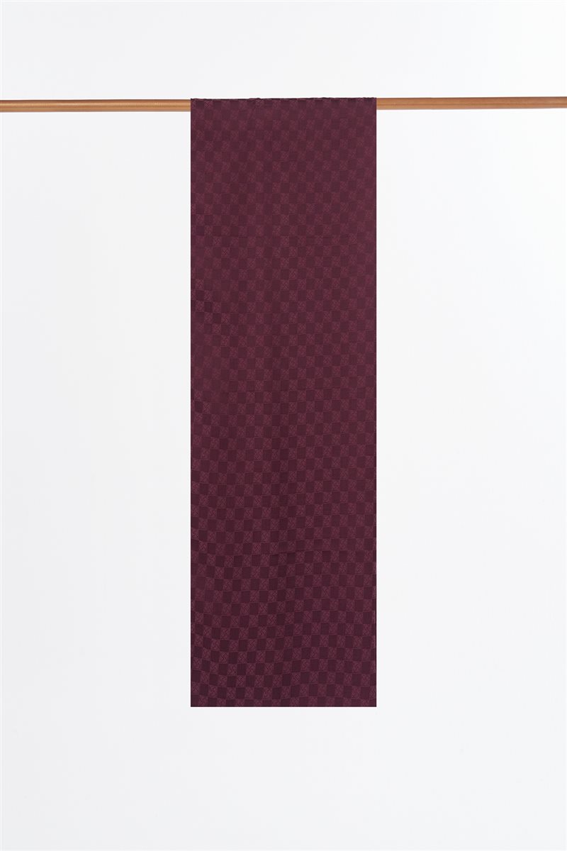 Monogram Pattern Cotton Satin Shawl Dark Plum