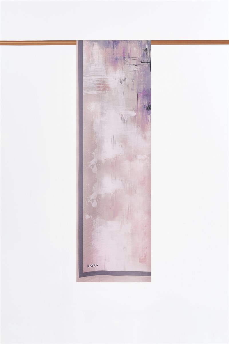 Brushstroke Pattern Lyocell Shawl Lilac