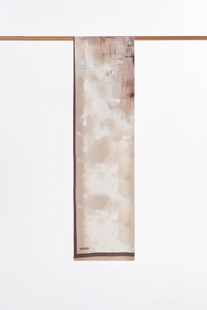 Brushstroke Pattern Lyocell Shawl Stone