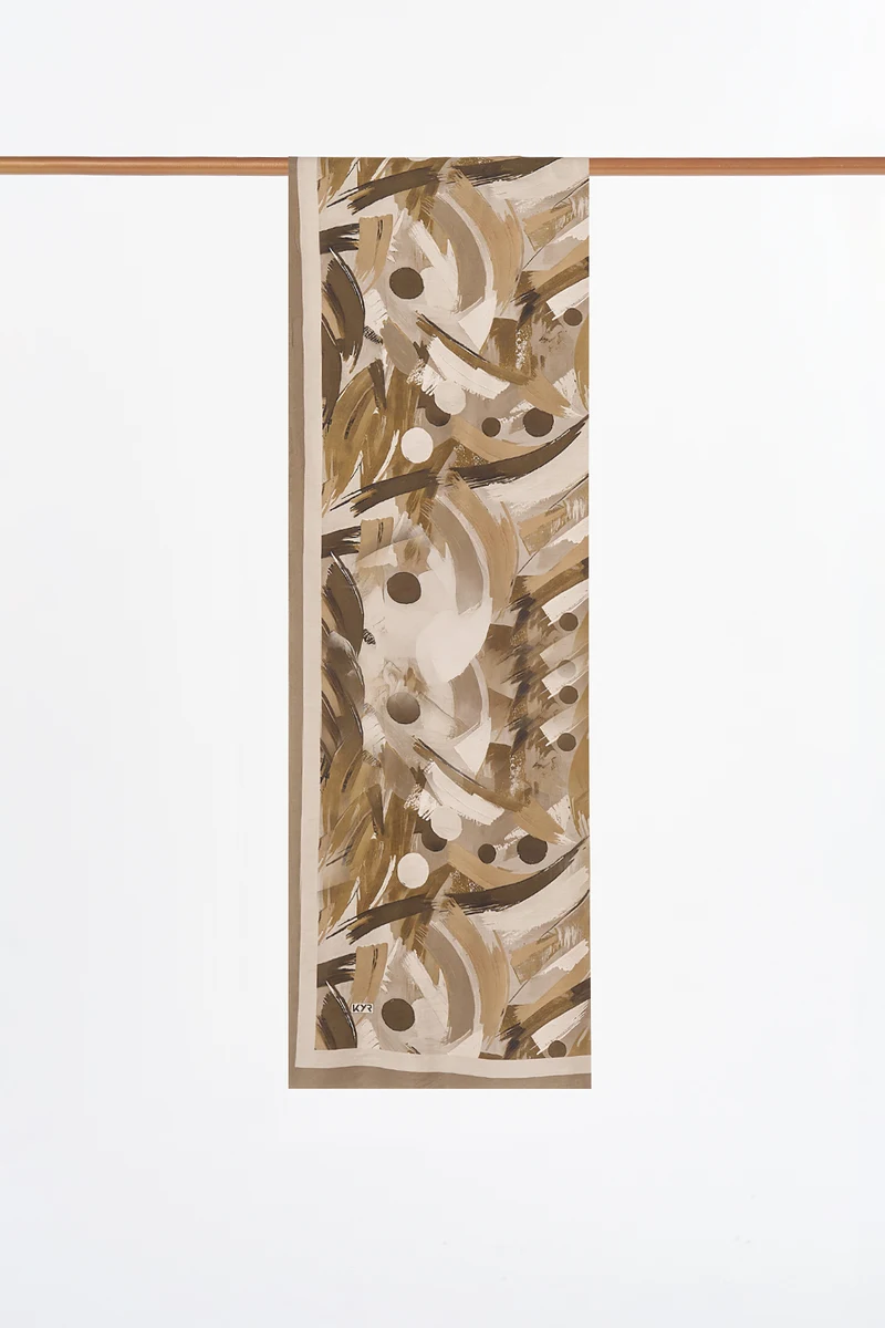 Brushstroke Pattern Viscose Shawl Olive