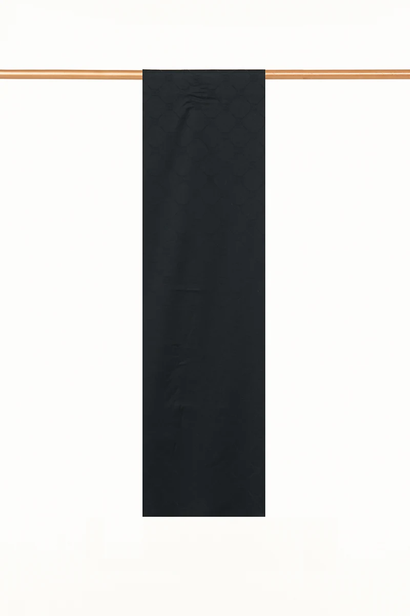 Monogram Desen Pamuklu Şal Siyah