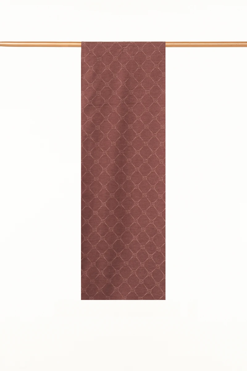 Monogram Desen Pamuklu Şal Koyu Kahve