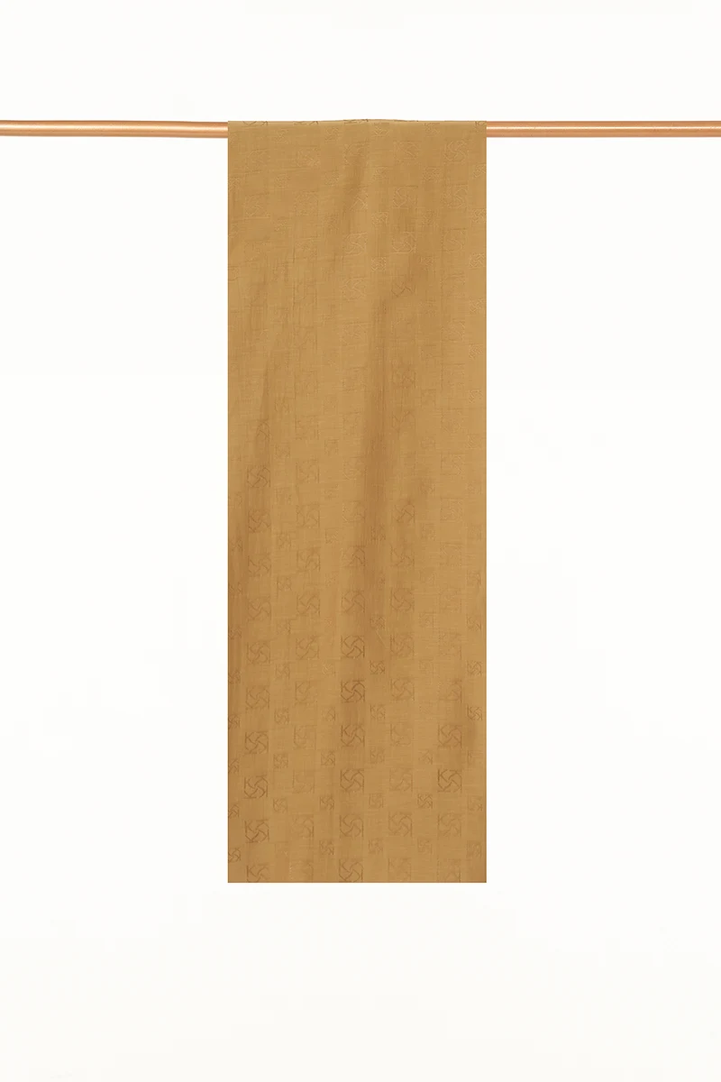 Monogram Detaylı Pamuklu Şal Oliv