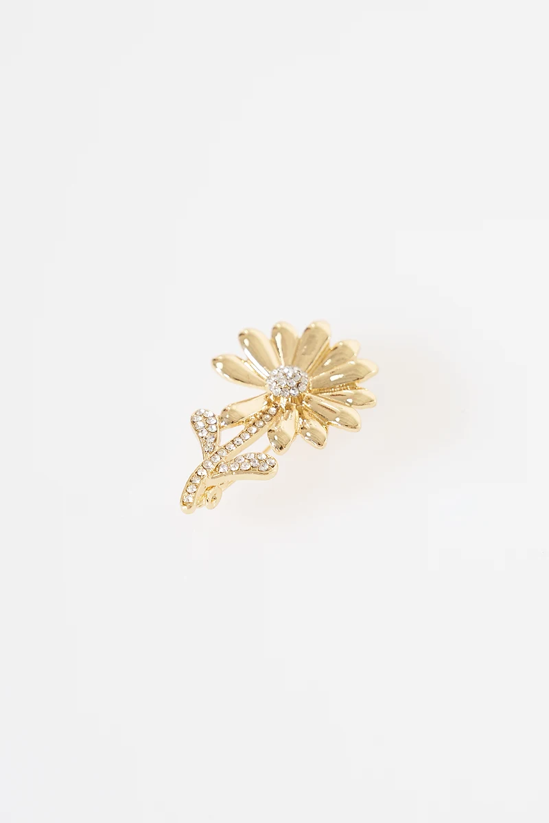 Daisy Motif Brooch Gold