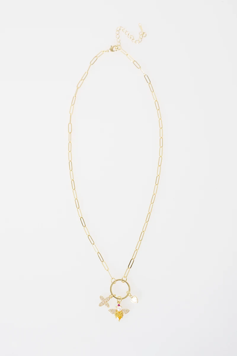 Charm Detaylı Kolye Gold