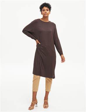 Bat Sleeve Supreme Long Tunic B21 21292 Brown