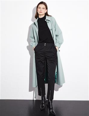Mesh-Trimmed Hooded Long Jacket Scarlet Red
