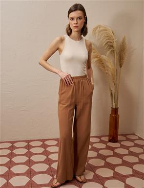 100% Linen Tunic with Bead Embroidery Cream