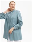 Kolları Nakışlı İnce Poplin Bluz Mint