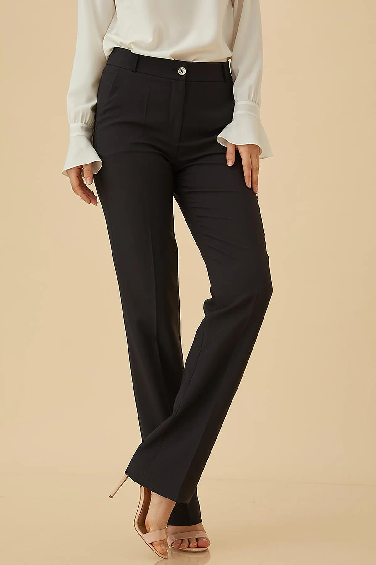 Basic Boru Paça Pantolon Siyah SZ 19502