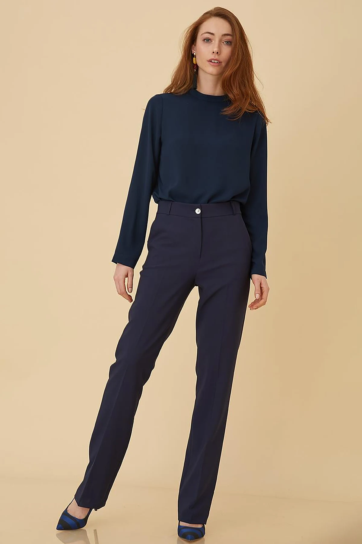 Basic Boru Paça Pantolon Lacivert SZ 19502