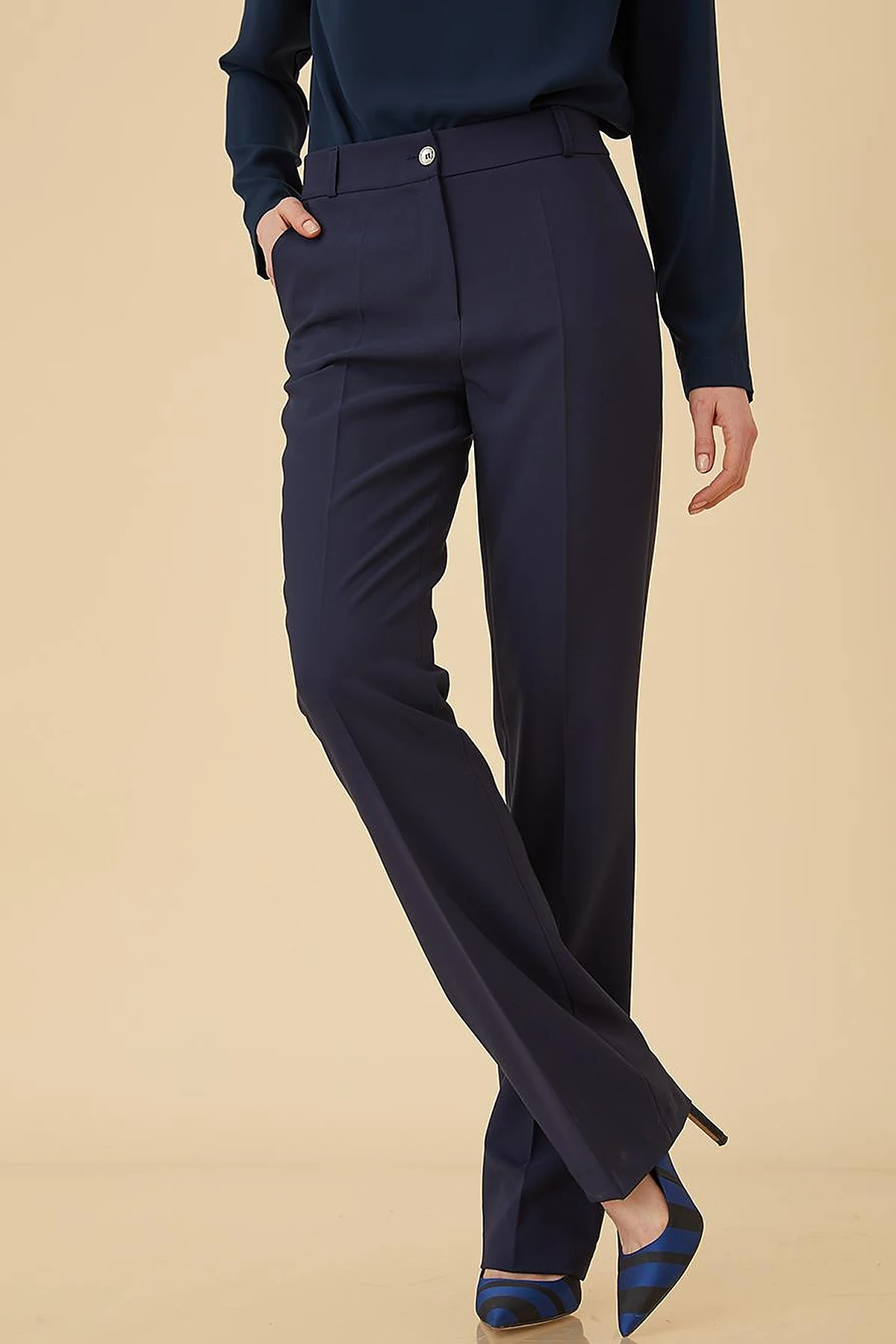 Basic Boru Paça Pantolon Lacivert SZ 19502