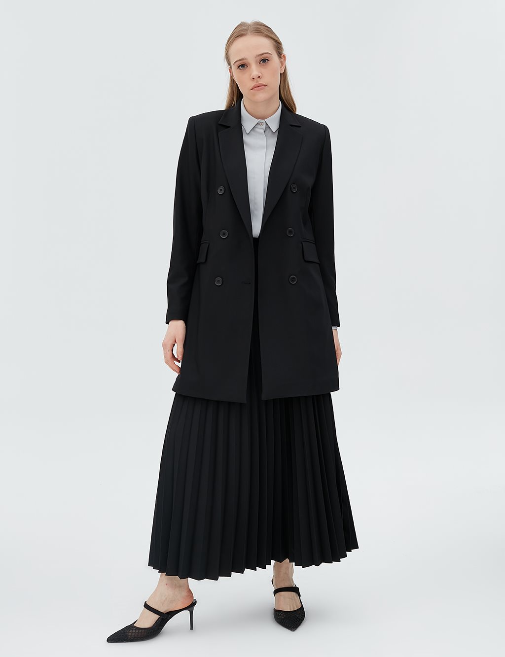 Basic Pleated Skirt SZ 12501 Black