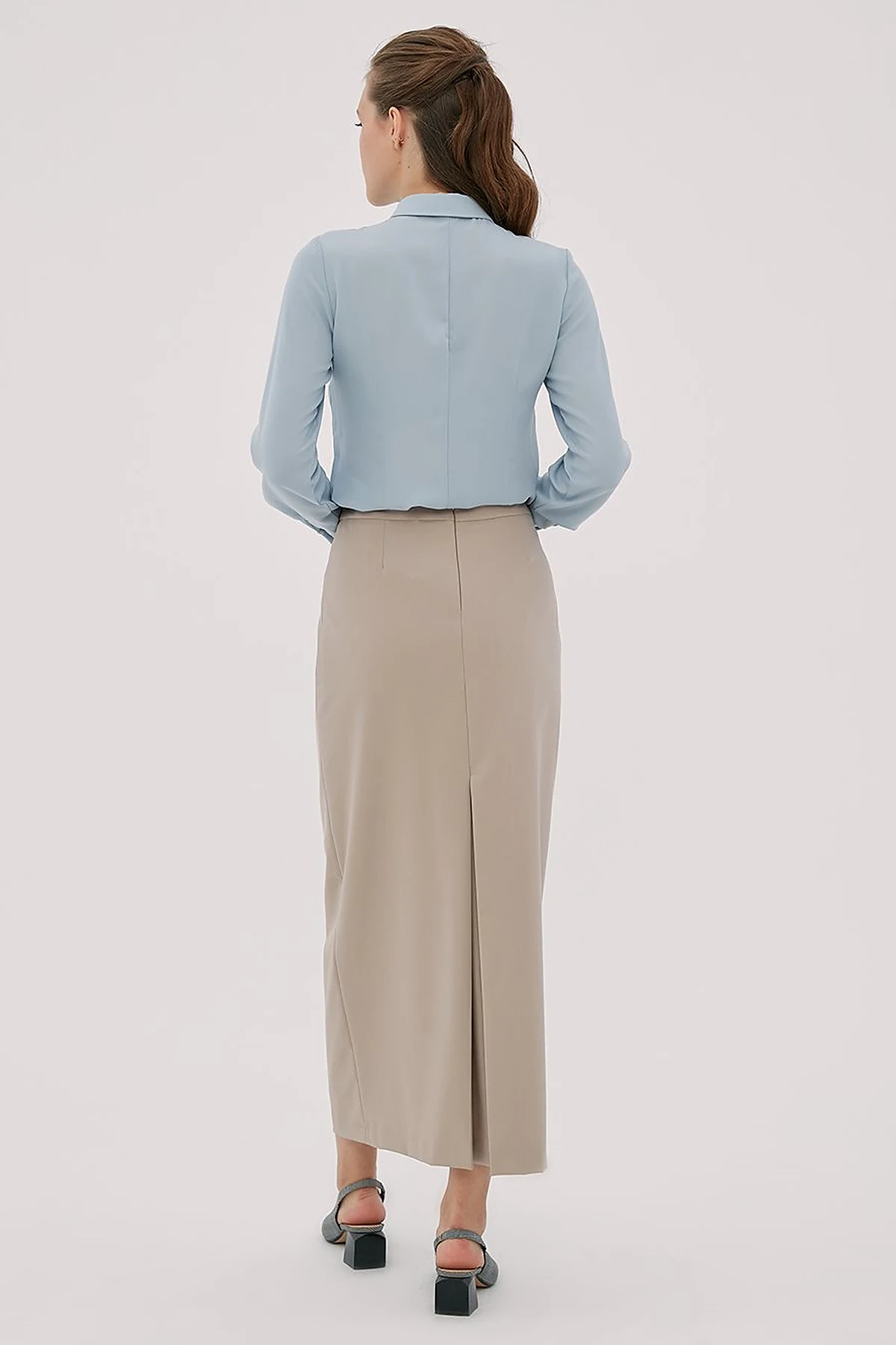Basic Pencil Skirt Stone