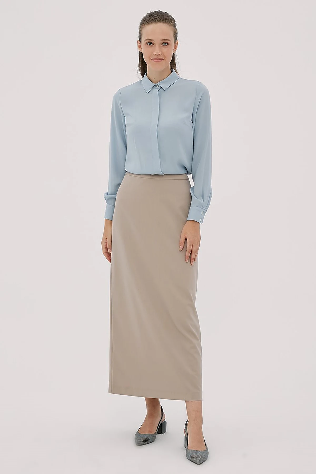 Basic Pencil Skirt Stone