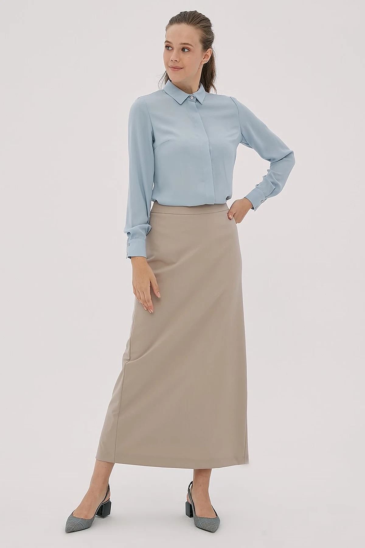 Basic Pencil Skirt Stone