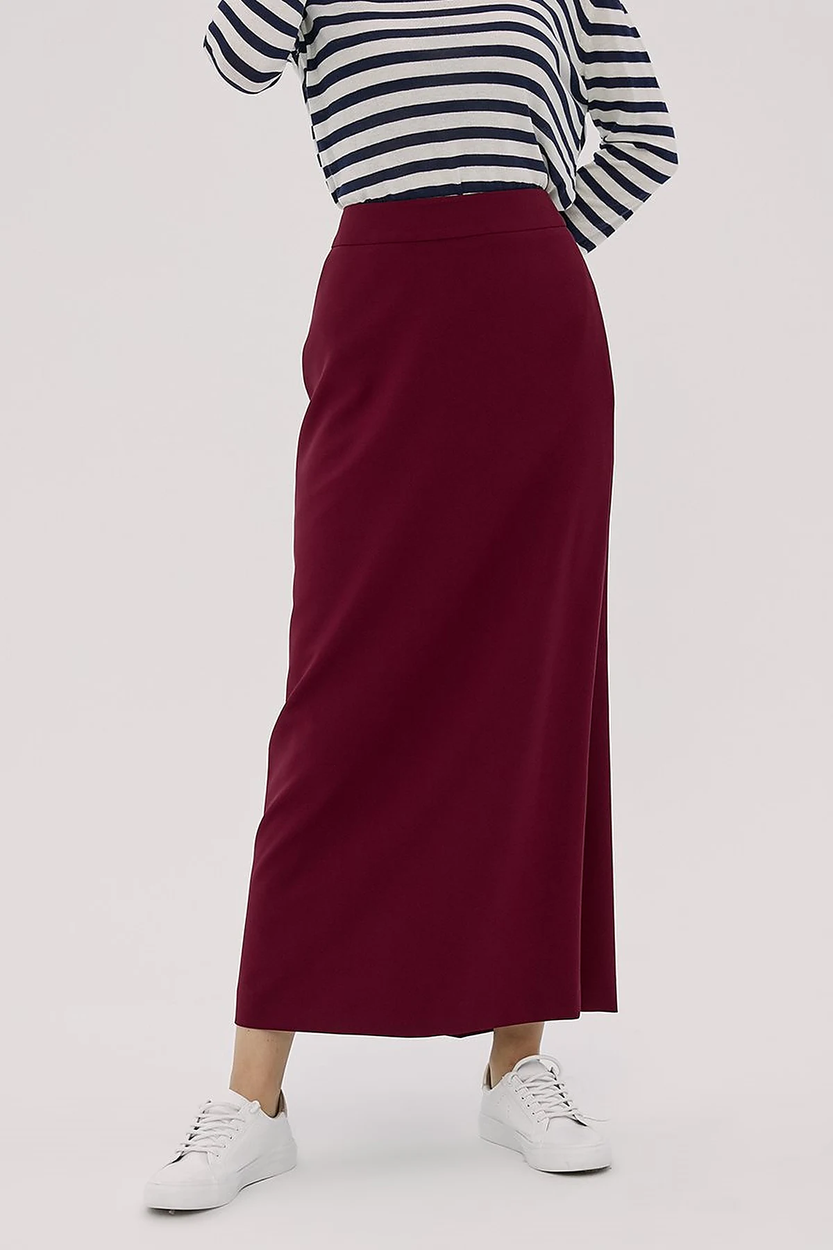 Basic Pencil Skirt Burgundy SZ 12500