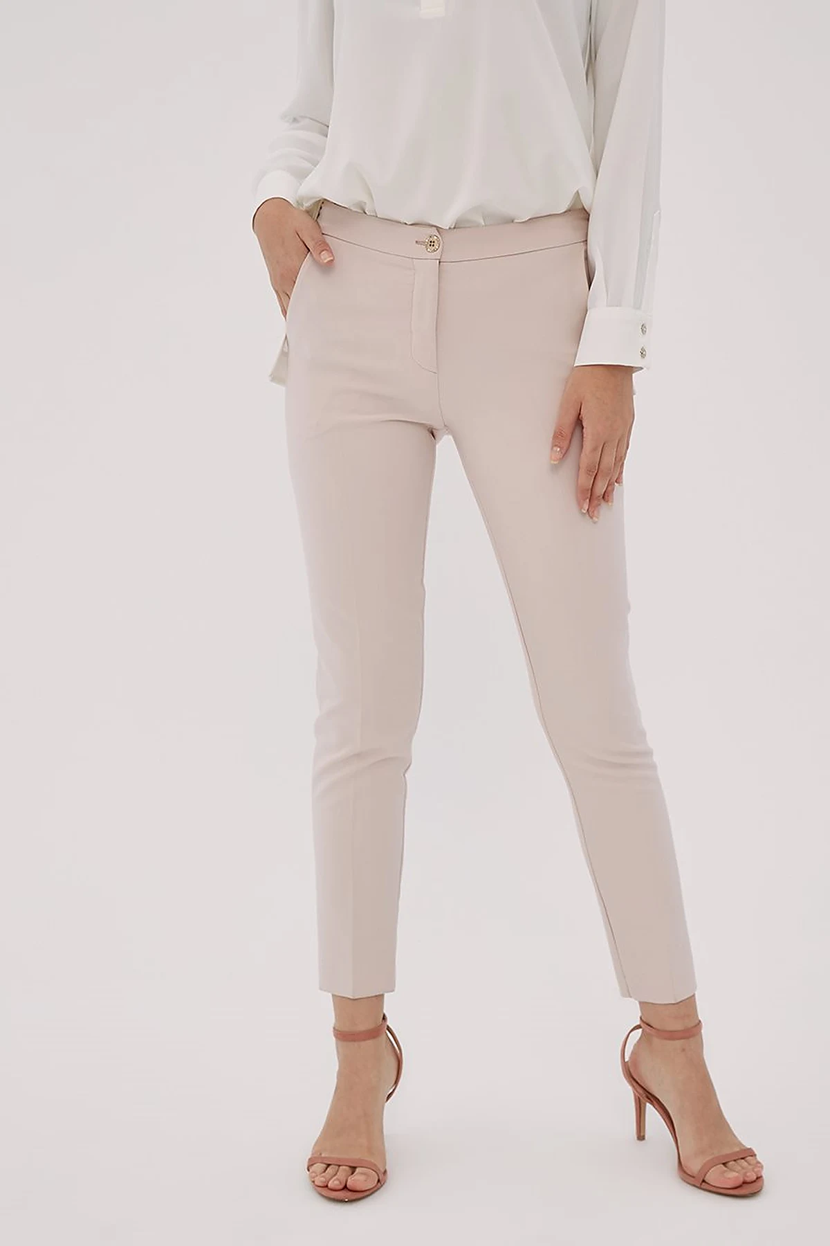 Basic Fermuarlı Pantolon Taş