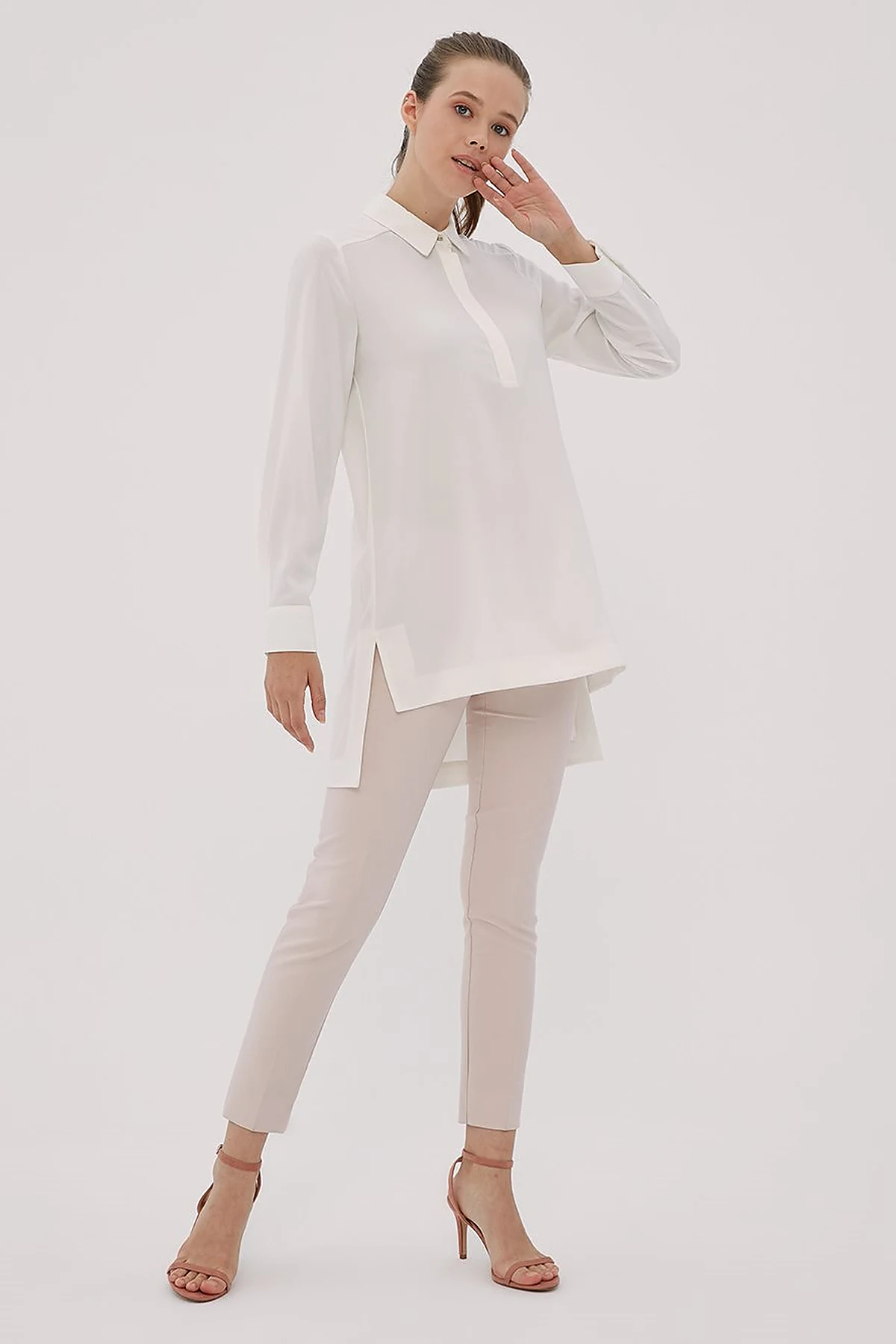 Basic Fermuarlı Pantolon Taş