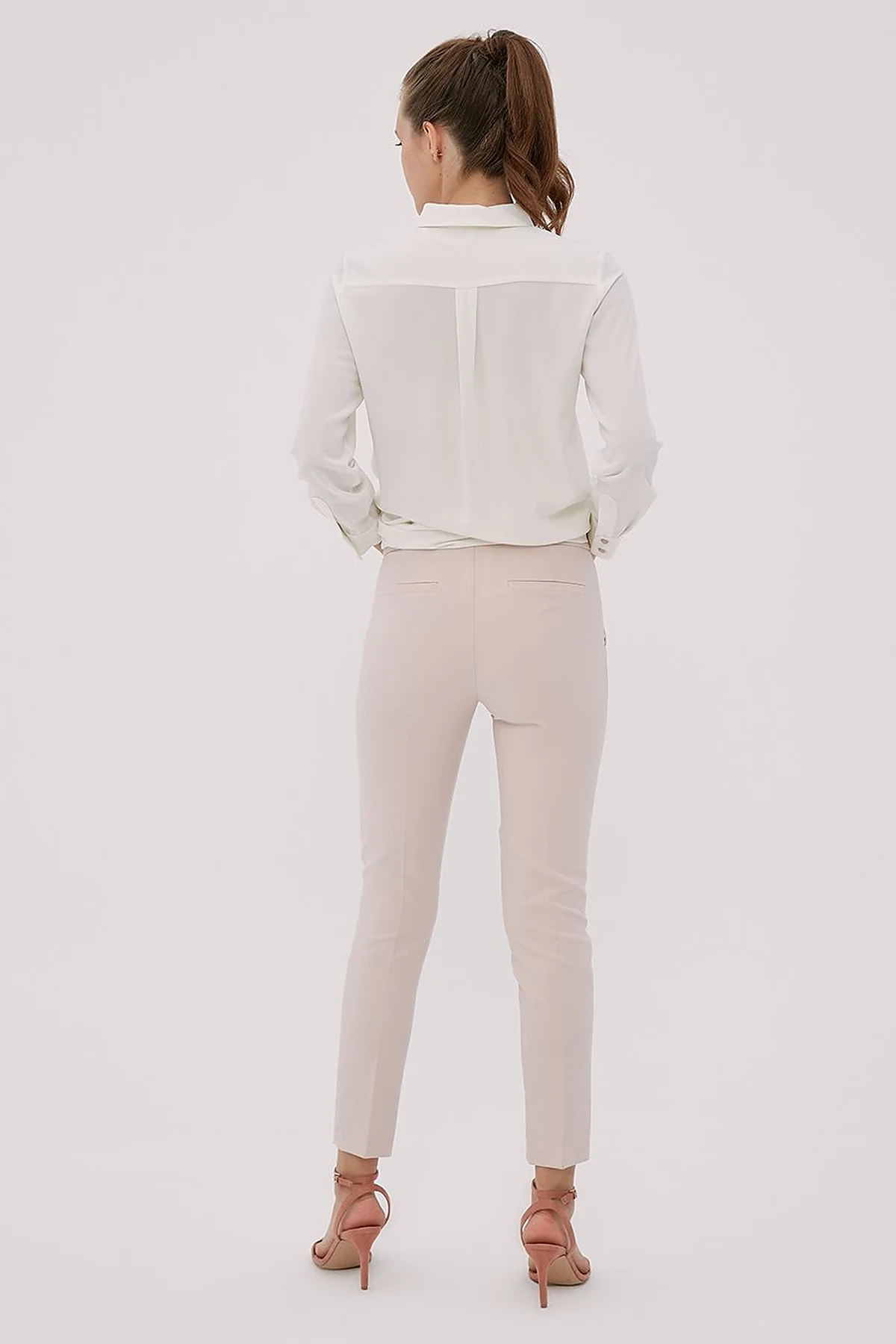 Basic Fermuarlı Pantolon Taş