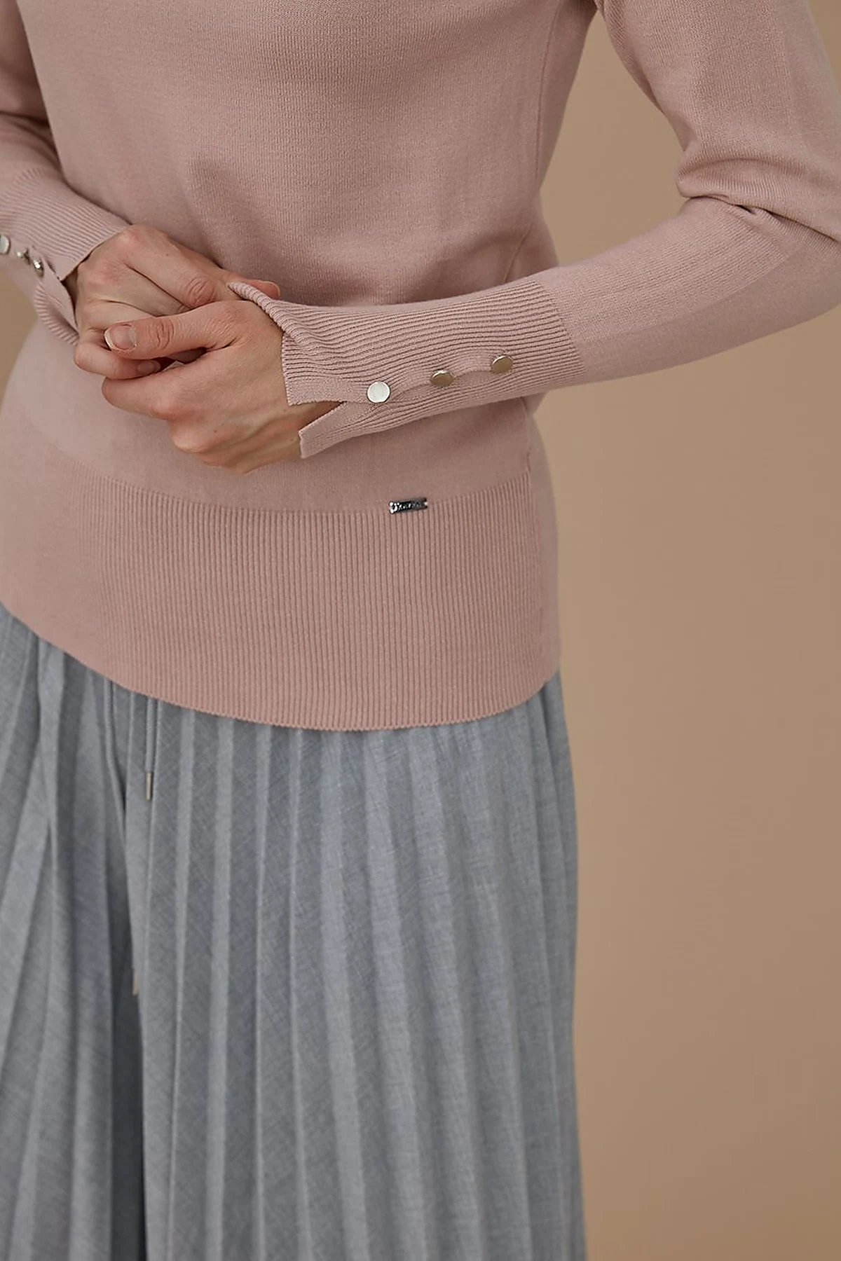 Basic Knit Sweater Powder Pink SZ TRK05