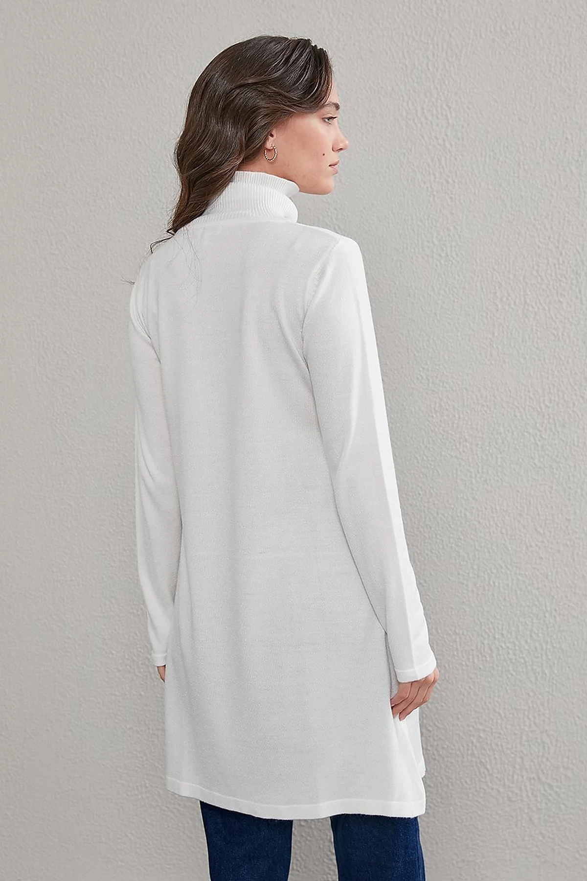 Basic Turtleneck Knitwear Tunic SZ TRK40 Ecrue