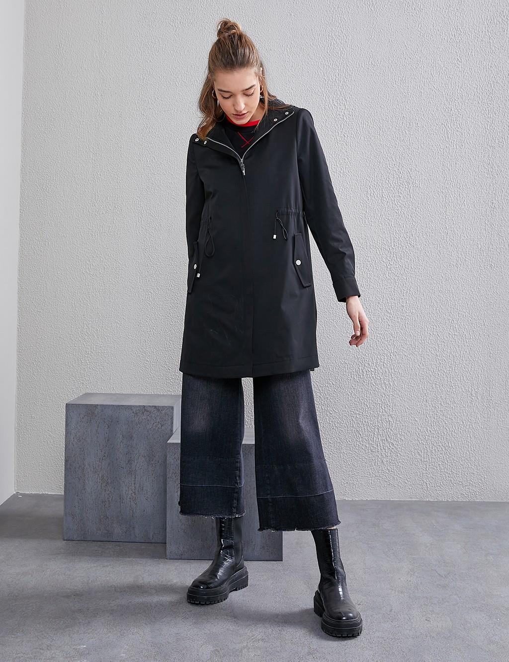 Hooded Coat A20 24015 Black