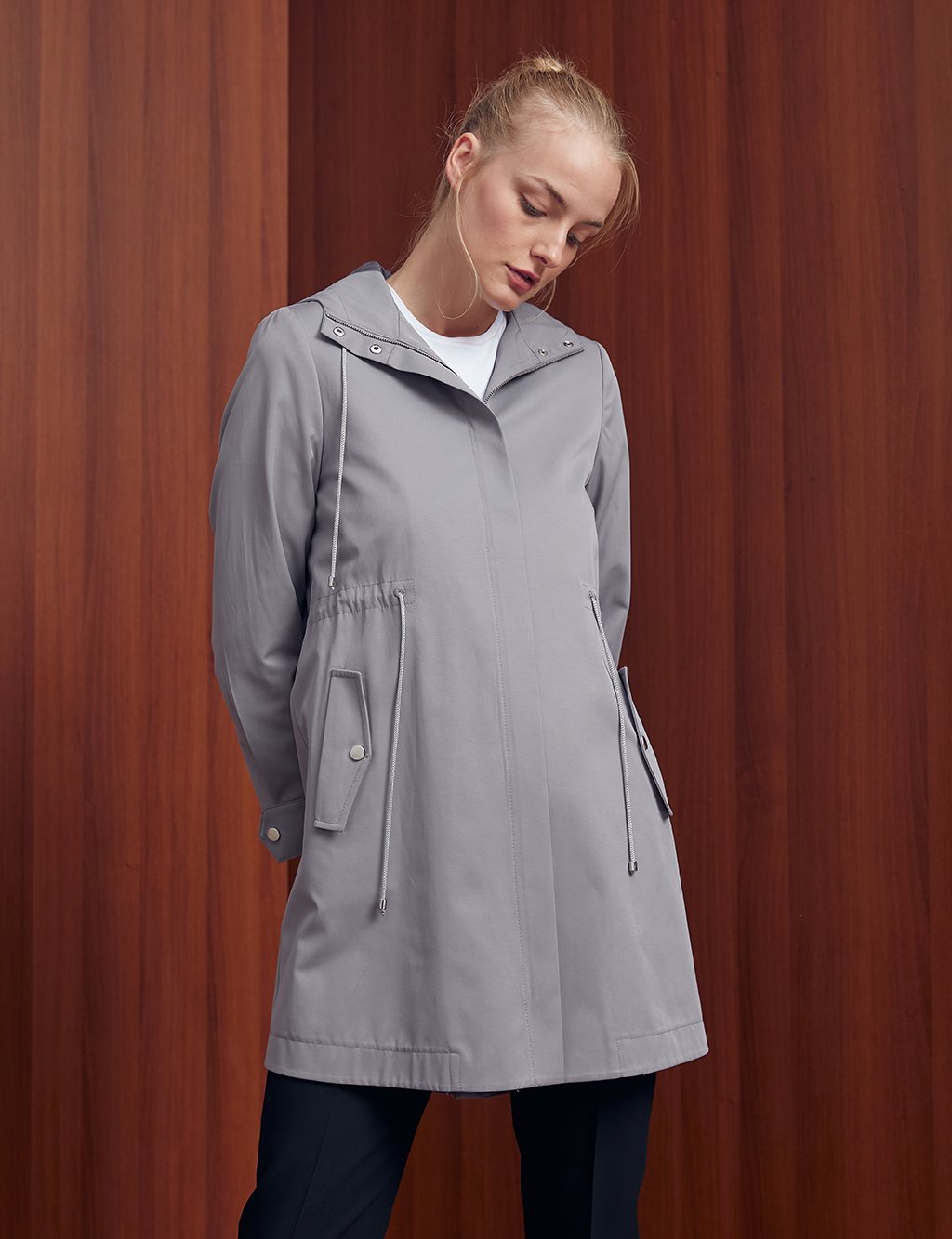 Hooded Coat A20 24015 Grey