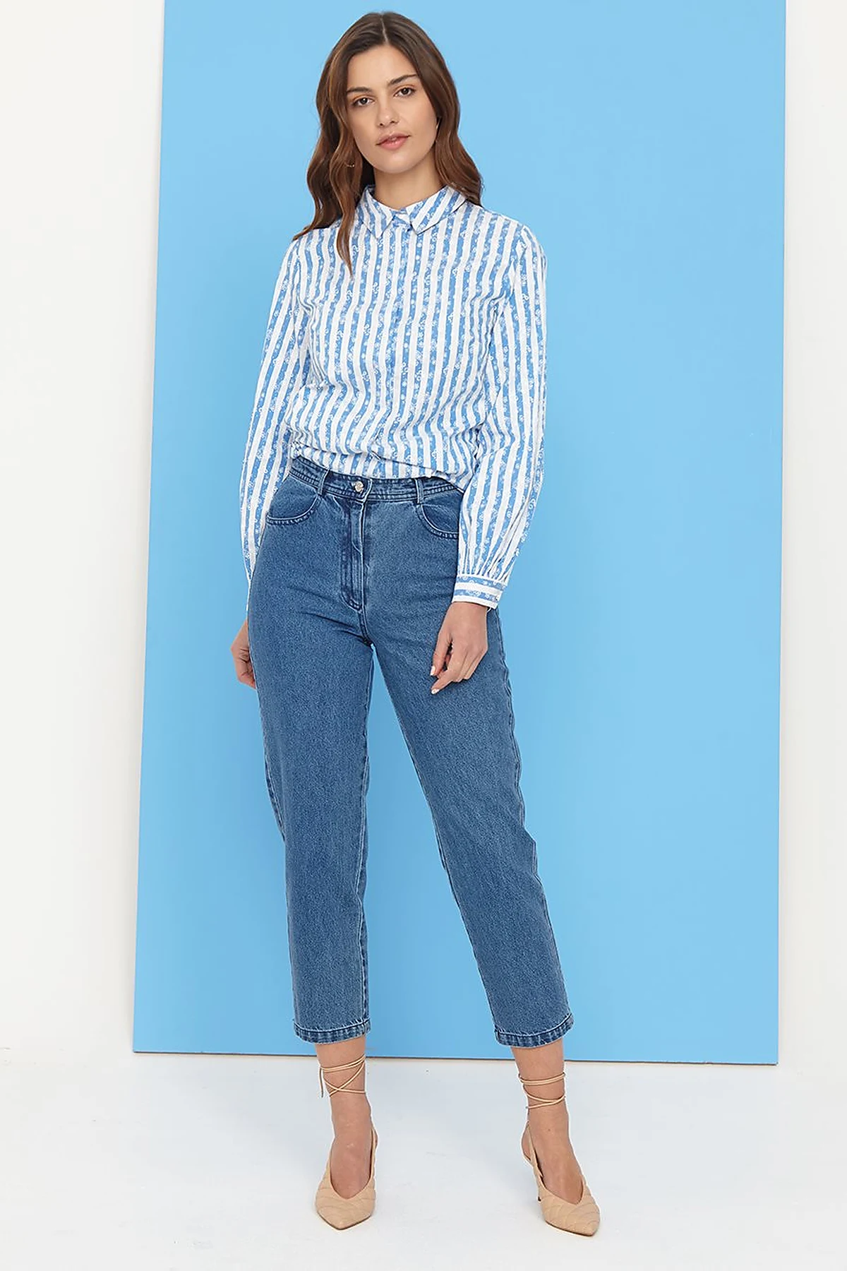 Basic Mom Jeans B21 19079 Blue