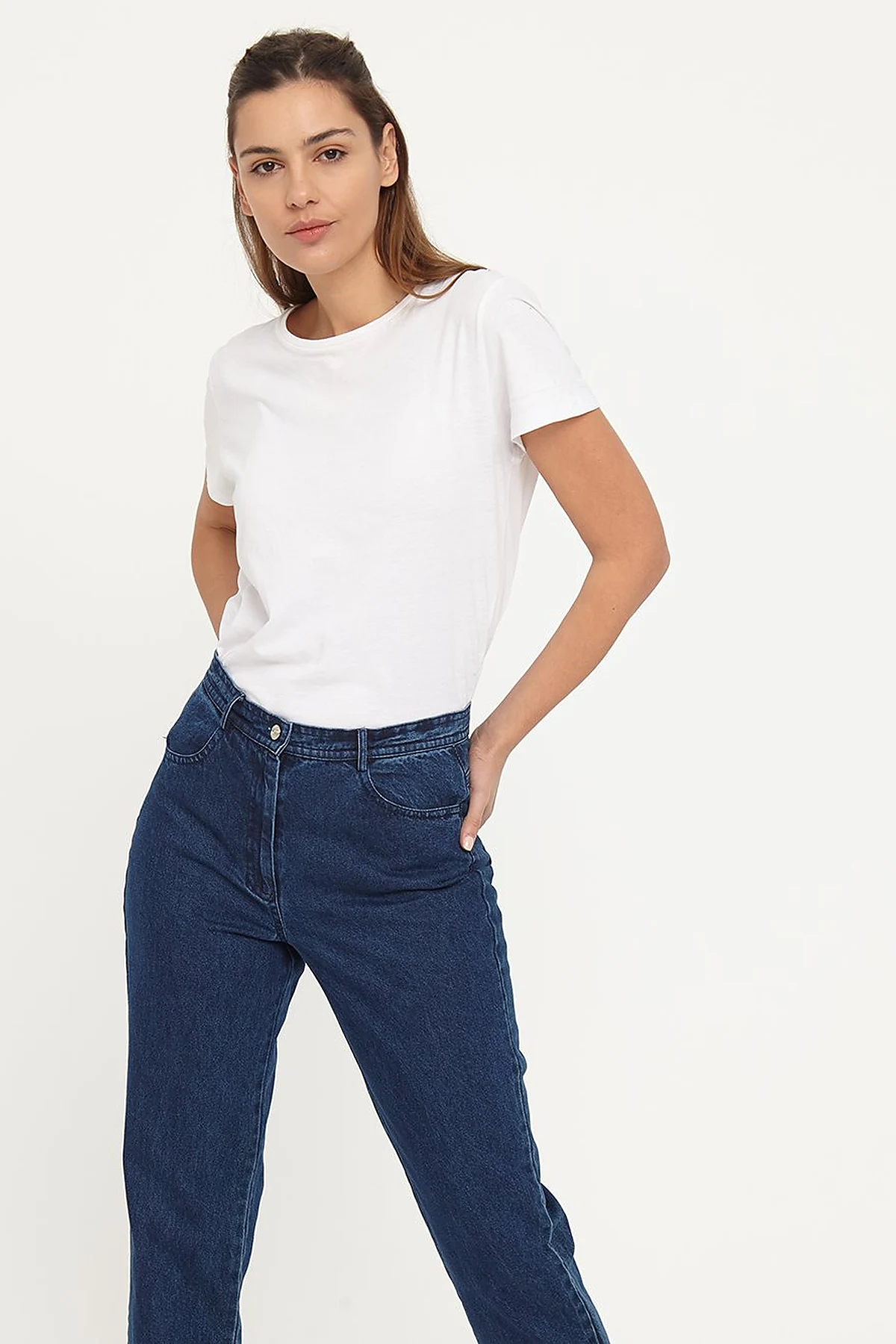 Basic Mom Jeans B21 19079 Navy