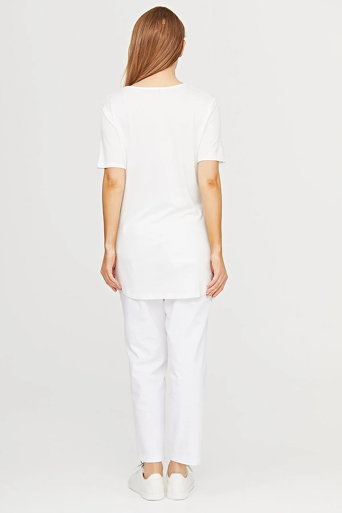 Round Neck Collar Basic T-Shirt SZ 10509 Ecru
