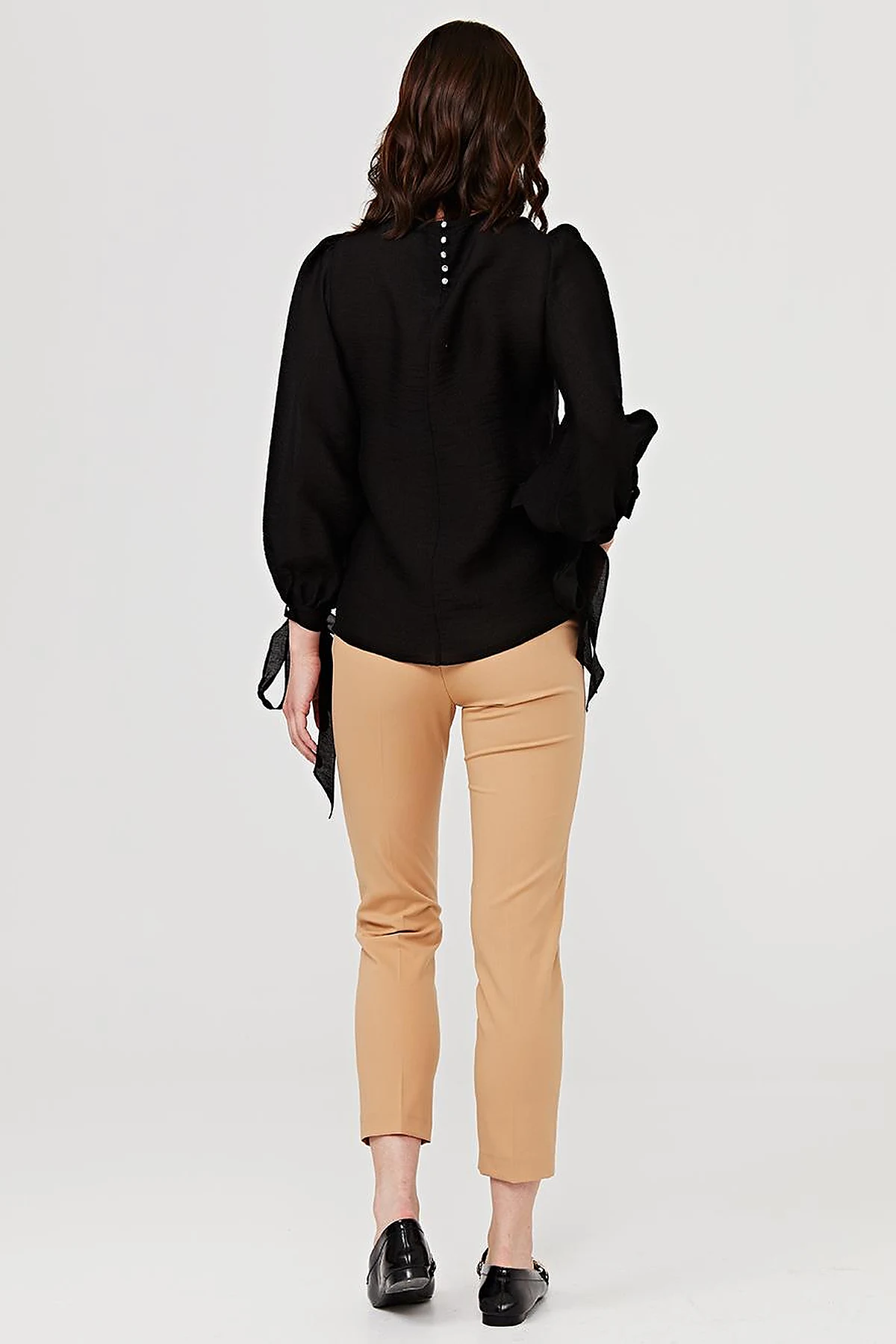 Basic Zippered Trousers Camel