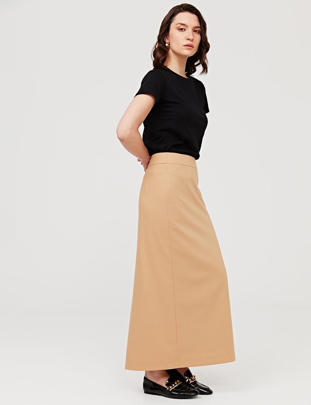 Basic Pencil Skirt Camel