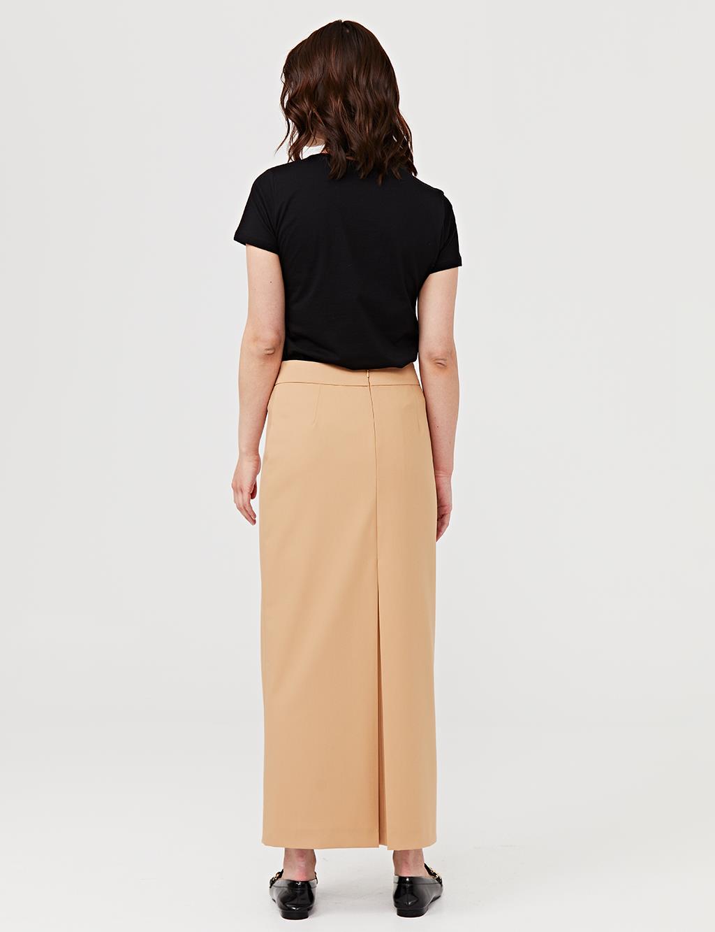 Basic Pencil Skirt Camel