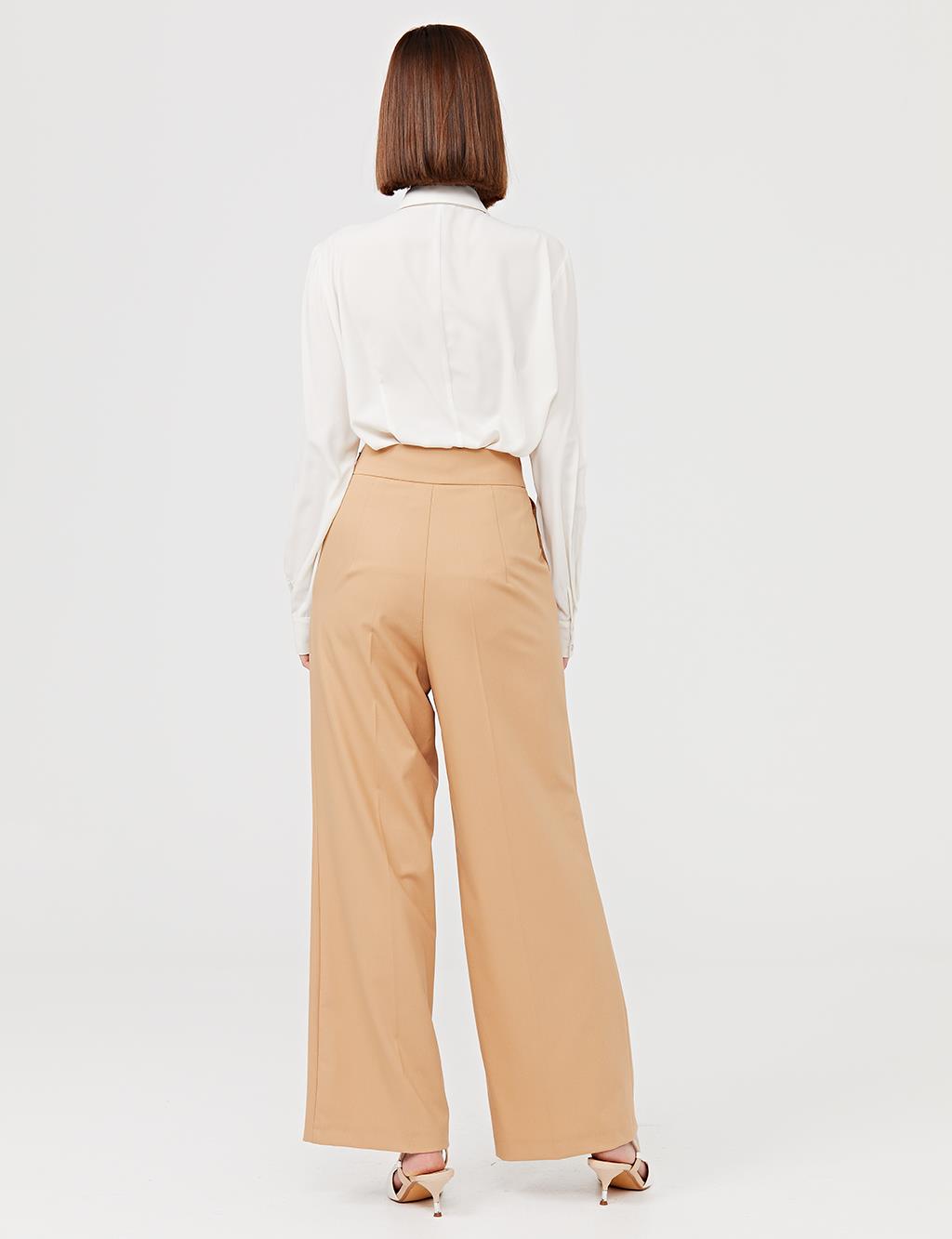 Basic Pocketed Pants Camel